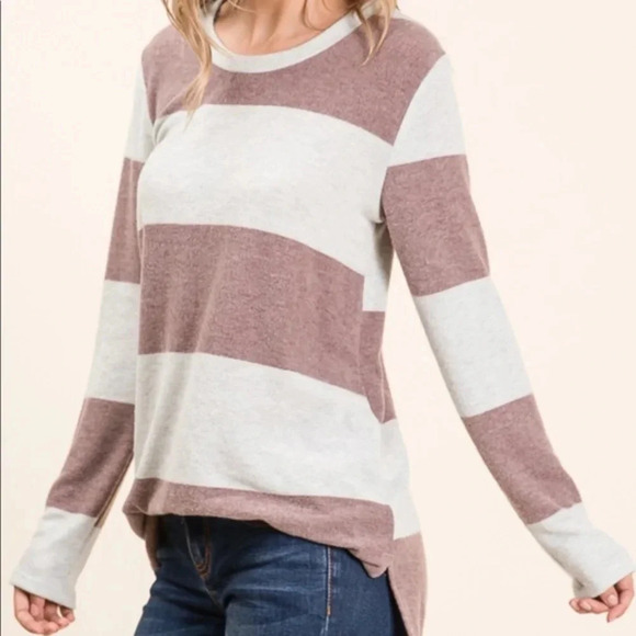 Boutique Mocha striped tunic - Picture 3 of 4